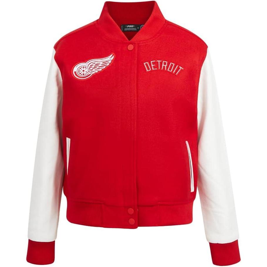 imagePro Standard Womens NHL Classic Chenille Varsity JacketRedWhite