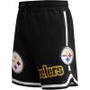 Mens NFL Classic Chenille Cotton Double Knit Short(Pittsburgh Steelers  Black)