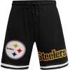 Mens NFL Classic Chenille Cotton Double Knit Short(Pittsburgh Steelers  Black)
