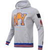 PRO STANDARD Men’s NBA MASH UP M Rib FLC PO Hoodie(Heather Grey/Royal/Orange)
