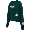 PRO STANDARD Womens College Wingspan Brushed Back French Terry Crewneck Sweatshirt(Forest Green)