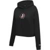 PRO STANDARD Womens College Wingspan Brushed Back French Terry Cropped Pullover Hoodie(Black)