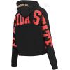 PRO STANDARD Womens College Wingspan Brushed Back French Terry Cropped Pullover Hoodie(Black)