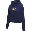 PRO STANDARD Womens College Wingspan Brushed Back French Terry Cropped Pullover Hoodie(Midnight Navy)