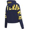 PRO STANDARD Womens College Wingspan Brushed Back French Terry Cropped Pullover Hoodie(Midnight Navy)