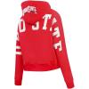 PRO STANDARD Womens College Wingspan Brushed Back French Terry Cropped Pullover Hoodie(Red)