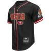 Pro Standard Mens NFL Mesh Button Down Top(Black/Red)