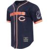 Pro Standard Mens NFL Mesh Button Down Top(Midnight Navy/Orange)
