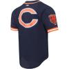 Pro Standard Mens NFL Mesh Button Down Top(Midnight Navy/Orange)