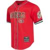 Pro Standard Mens NFL Mesh Button Down Top(Red/Black)