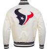 Pro Standard Mens NFL Retro Classics Satin Jacket(Eggshell/ Black)