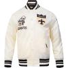 Pro Standard Mens NFL Retro Classics Satin Jacket(Eggshell/ Black)
