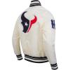 Pro Standard Mens NFL Retro Classics Satin Jacket(Eggshell/ Black)