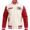 Pro Standard Mens NFL Retro Classics Varsity Jacket(Off-white)