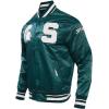 Pro Standard NCAA mens Mens College Classic Chenille Satin Jacket(Forest Green)