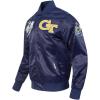 Pro Standard NCAA mens Mens College Classic Chenille Satin Jacket(Midnight Navy)