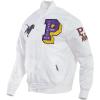 Pro Standard NCAA mens Mens College Classic Chenille Satin Jacket(White)