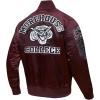 Pro Standard NCAA mens Mens College Classic Chenille Satin Jacket(Wine)