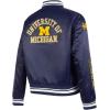 Pro Standard WOMENS COLLEGE UNIVERSITY OF MICHIGAN COLLEGE CLASSIC ESSENTIALS SATIN JACKET MIDNIGHT NAVY M