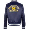 Pro Standard WOMENS COLLEGE UNIVERSITY OF MICHIGAN COLLEGE CLASSIC ESSENTIALS SATIN JACKET MIDNIGHT NAVY M