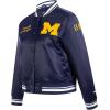 Pro Standard WOMENS COLLEGE UNIVERSITY OF MICHIGAN COLLEGE CLASSIC ESSENTIALS SATIN JACKET MIDNIGHT NAVY S