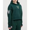 Pro Standard Womens NBA Classic Chenille Cropped Pullover Hoodie(Forest Green)