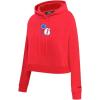 Pro Standard Womens NBA Classic Chenille Cropped Pullover Hoodie(Red)