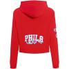 Pro Standard Womens NBA Classic Chenille Cropped Pullover Hoodie(Red)