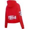 Pro Standard Womens NBA Classic Chenille Cropped Pullover Hoodie(Red)