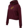Pro Standard Womens NBA Classic Chenille Cropped Pullover Hoodie(Wine)