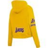Pro Standard Womens NBA Classic Chenille Cropped Pullover Hoodie(Yellow)