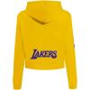 Pro Standard Womens NBA Classic Chenille Cropped Pullover Hoodie(Yellow)