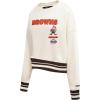 Pro Standard Womens NFL Retro Classics Crewneck Sweatshirt(Eggshell/ Brown)