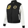 Pro Standard Womens NHL Classic Chenille Varsity Jacket(Black/White)