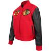 Pro Standard Womens NHL Classic Chenille Varsity Jacket(Red/Black)