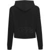 Pro Standard Womens WNBA Classic Triple Black Cotton Cropped Pullover Hoodie(Black)