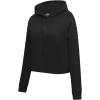 Pro Standard Womens WNBA Classic Triple Black Cotton Cropped Pullover Hoodie(Black)