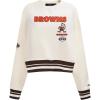 Pro Standard Womens NFL Retro Classics Crewneck Sweatshirt(Eggshell/ Brown)