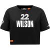 Womens WNBA Las Vegas Aces Classic Player Name and Number Cotton Short Sleeve Boxy Tee(Black)