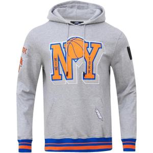 PRO STANDARD Men’s NBA MASH UP M Rib FLC PO Hoodie(Heather Grey/Royal/Orange)