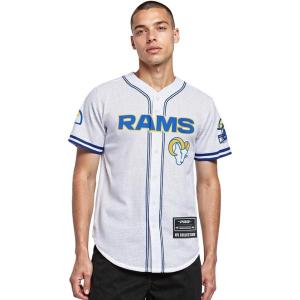 Pro Standard Mens NFL Mesh Button Down Top(White/Royal Blue)