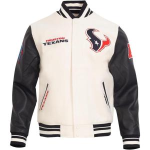 Pro Standard Mens NFL Retro Classics Varsity Jacket(Off-white)