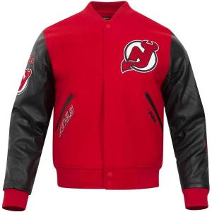Pro Standard Mens NHL Classic Varsity Jacket(Red/Black)