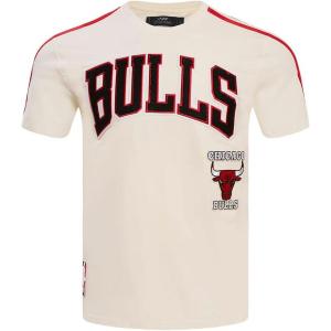 Pro Standard NBA Mens Mens NBA Retro Classics Cotton Taping Tee(Eggshell/ Red)