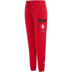 Pro Standard NBA Womens Womens NBA Old English Brushed Back French Terry Sweatpant(Red)