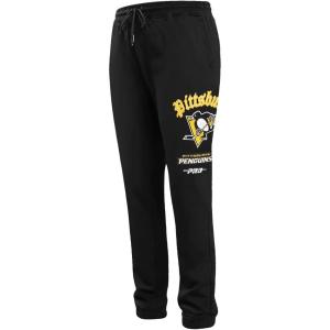 Pro Standard NHL Mens Mens NHL Old English Brushed Back French Terry Sweatpant(Black)