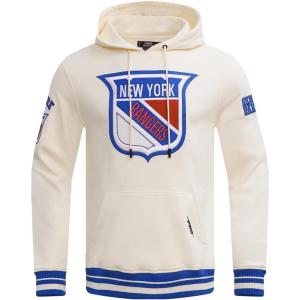 Pro Standard NHL mens Mens Nhl Retro Classics Brushed Back French Terry Pull Over Hoodie(Eggshell/Royal Blue)