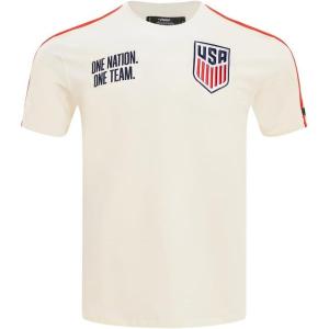 Pro Standard USSF Mens Mens Ussf Classic Chenille Cotton Taping Tee(Eggshell/ Red)