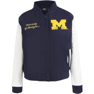 Pro Standard Womens College Classic Essentials Varsity Jacket(Midnight Navy/White)