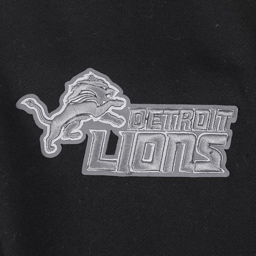 imagePro Standard Mens NFL Detroit Lions Reverse French Terry Pull Over Hoodie Black XL